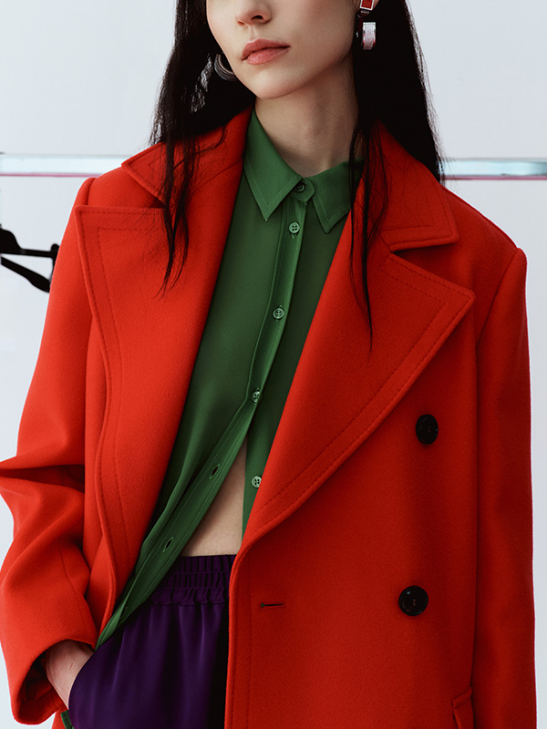 Cappotto Lungo Rosso Intrend