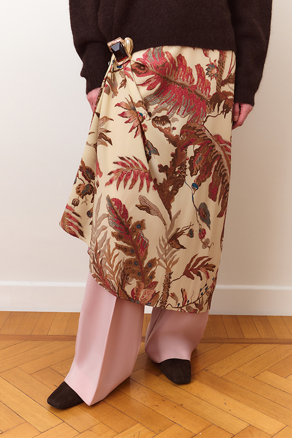 Robe en soie imprimée à poches