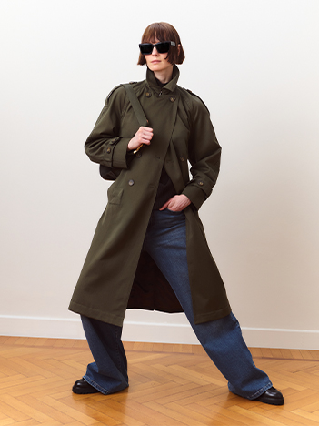 Trench à double boutonnage avec ceinture
